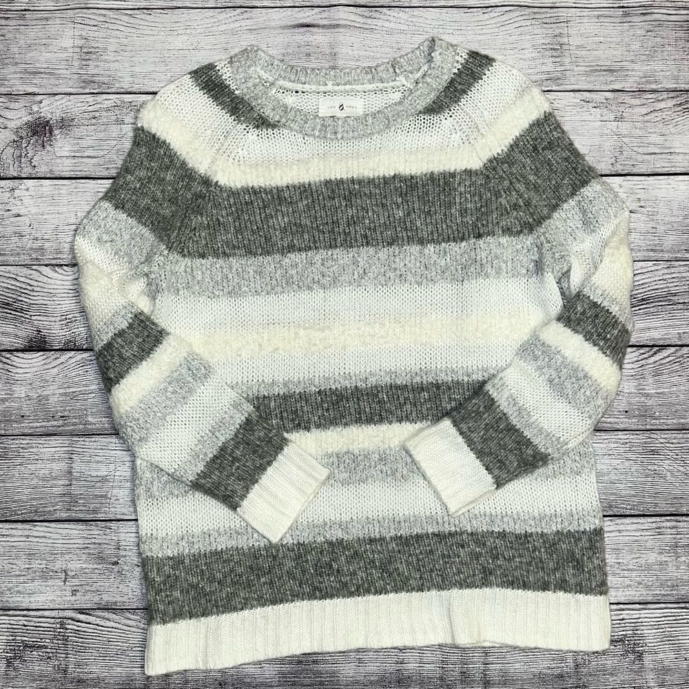 Lou & Grey Alpaca Wool Blend Soft Fuzzyline Pullover Cozy Knit Sweater Size XS
